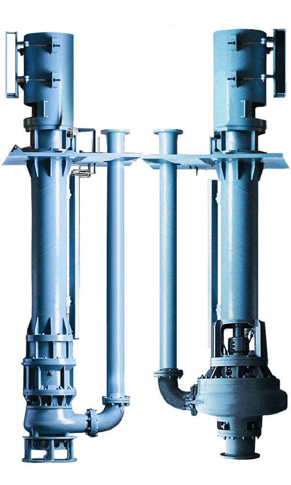 Pair of Hevvy | Toyo vertical cantilever sump pumps, engineered for high-performance operation in deep sump applications, providing reliable fluid handling for industrial processes.