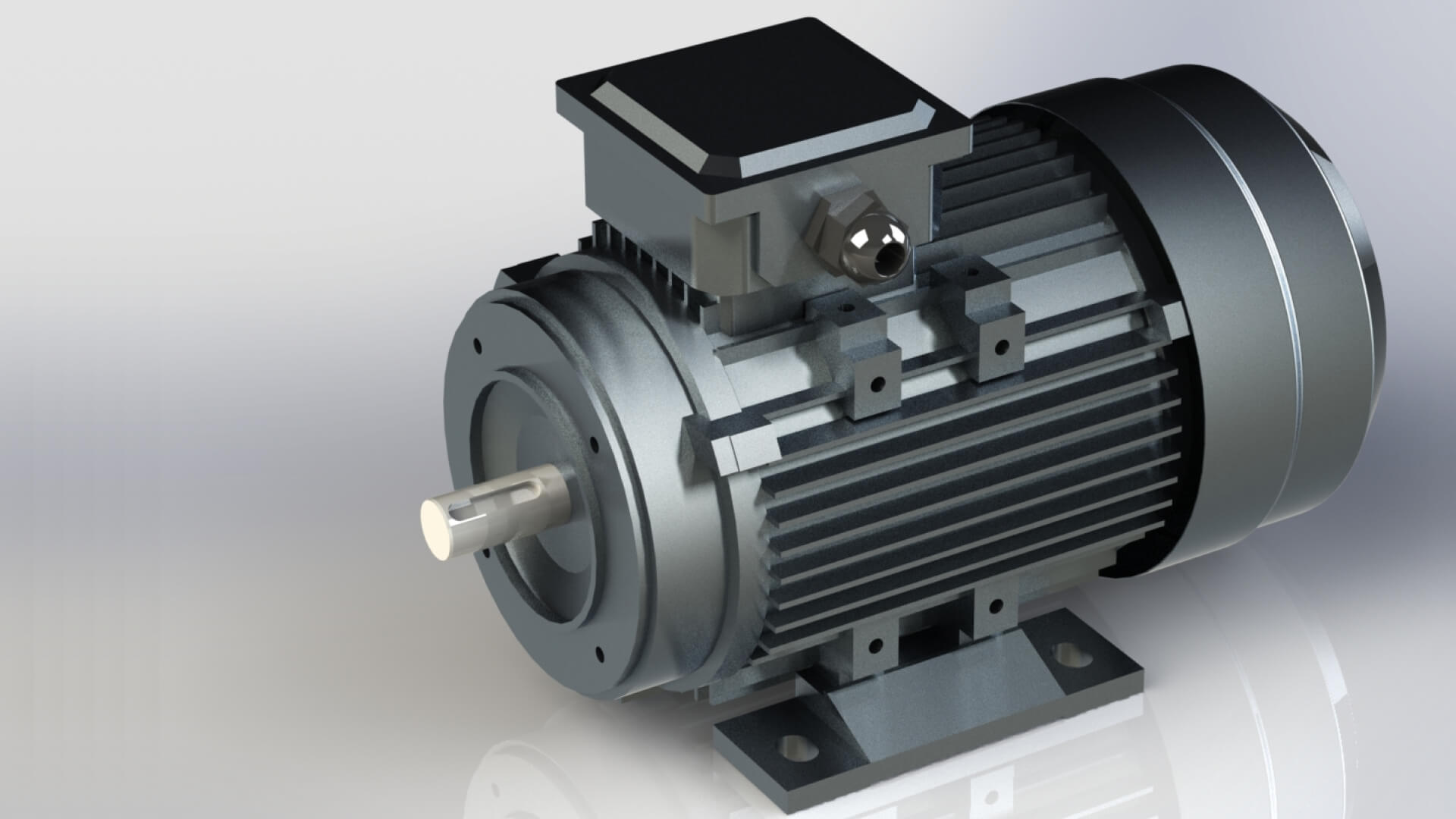 A 3D CAD drawing of the interior of an electric motor.