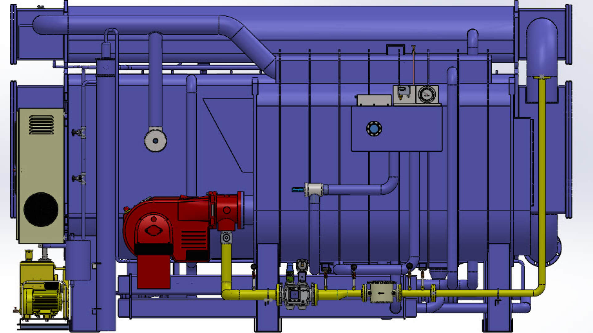 a 3D CAD drawing of an HVAC system