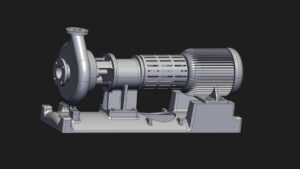 A 3D CAD rendering of a Goulds' 3196I Pump