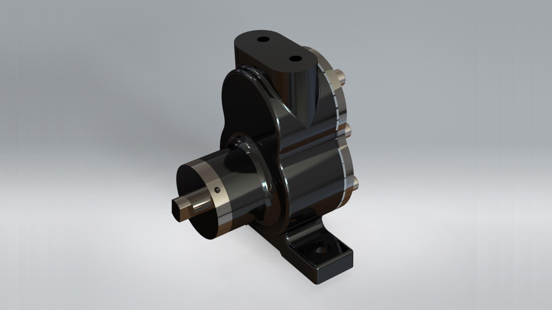 A 3D CAD drawing of the interior of an oil pump.