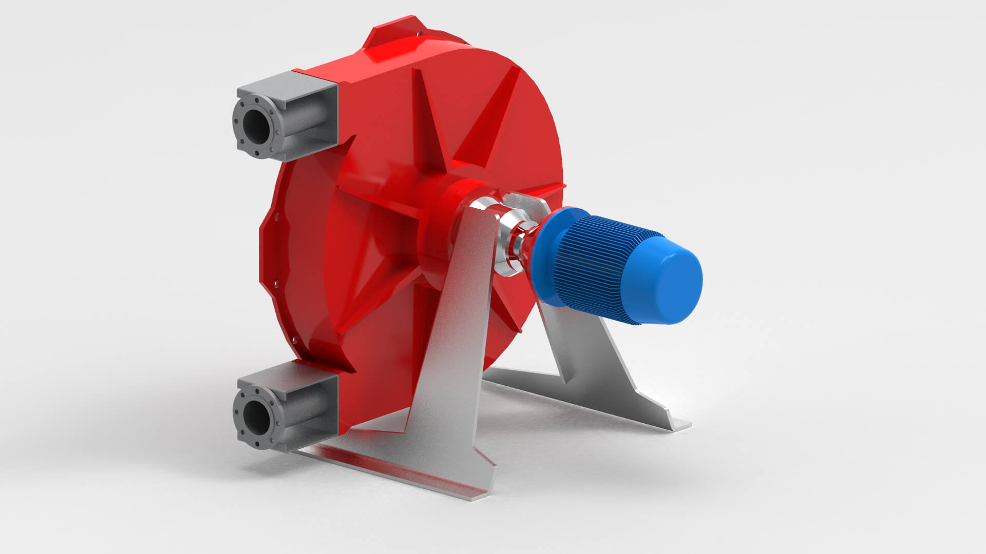 A 3D CAD drawing of the interior of an Bredel Hose pump.