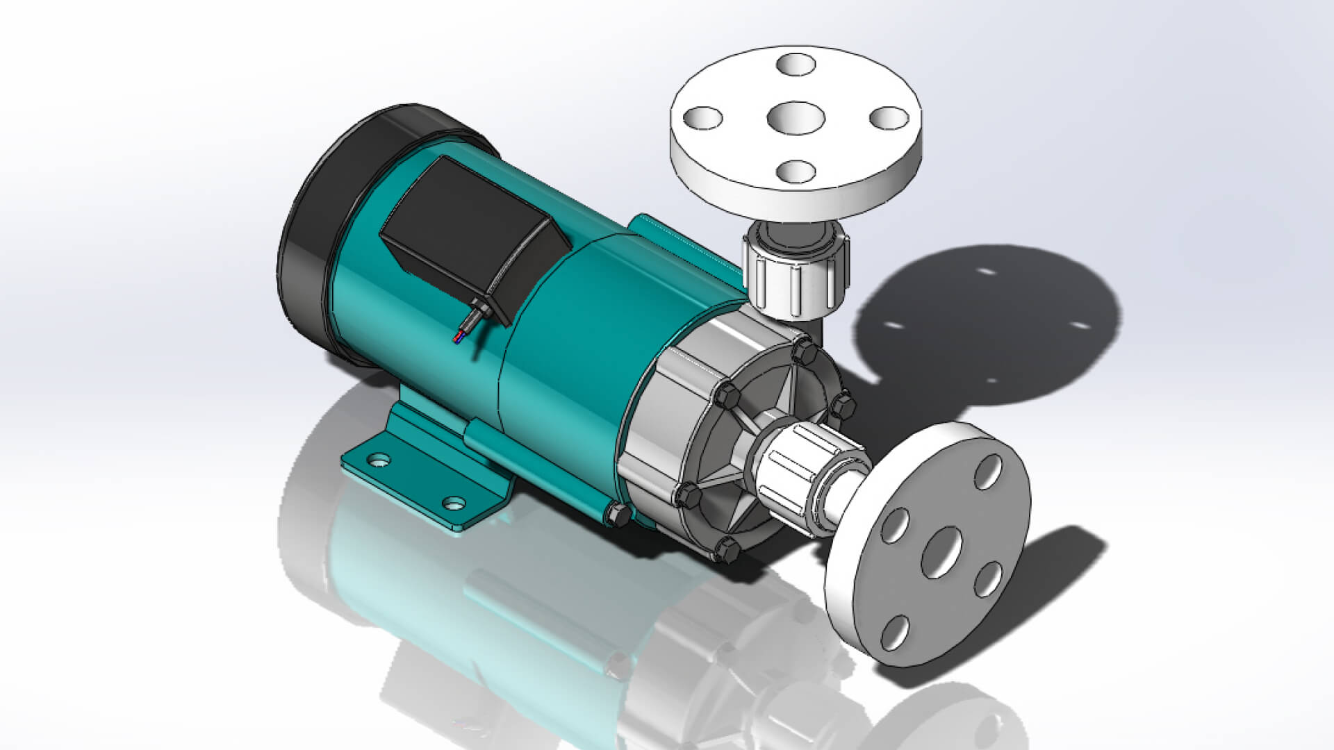 A 3D CAD rendering of an ammonia pumps