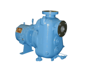 Image of a pHP Series Self-Priming Chemical Process Pump by Dean Brothers, featuring a blue finish, flange connections, and a compact design for efficient chemical processing and fluid transfer.