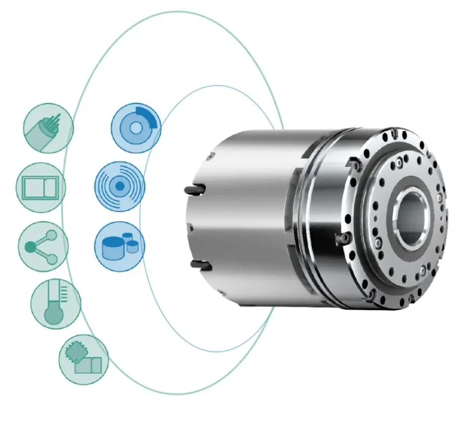 A Sumitomo Tuaka servo actuator, displayed with icons representing its versatility and precision in various industrial automation and motion control applications.