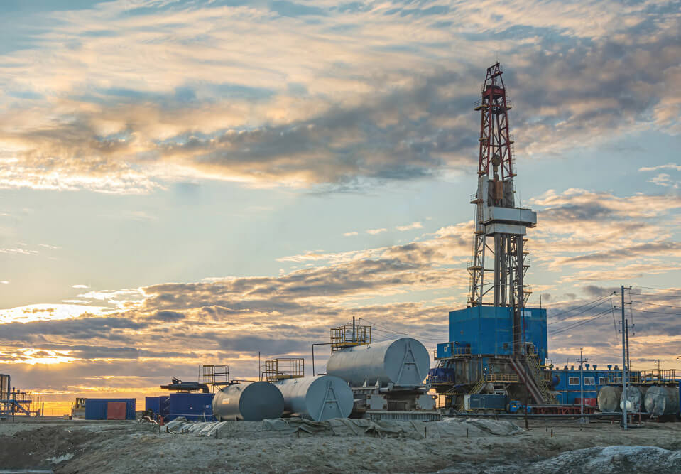 A gas mining field that uses rotating and fluid handling equipment sourced by Arroyo Process