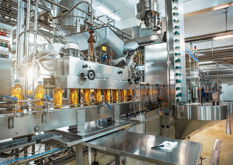 A food and beverage packaging factory that uses equipment sourced by Arroyo Process