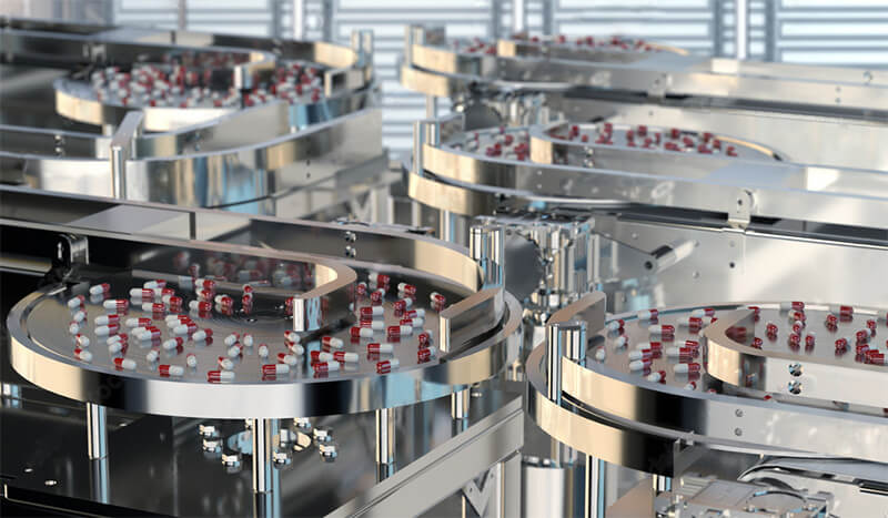 A pharmaceutical factory that uses rotating equipment sourced by Arroyo Process