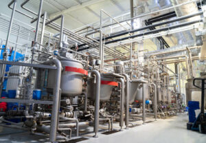 A high-fructose corn syrup factory that uses industrial rotating equipment from Arroyo Process.