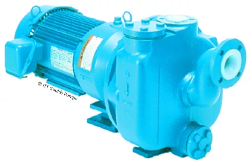 Goulds Pumps SP 3298 for Self-Priming Process Pump: A blue self-priming chemical process pump ideal for transferring corrosive and abrasive fluids.