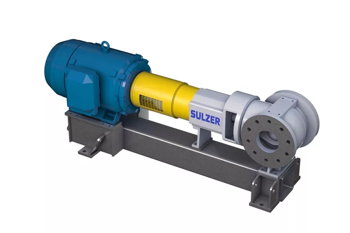 Sulzer SX chemical mixer, designed for high-efficiency mixing of chemicals. This mixer features a powerful motor and propeller, providing reliable and consistent performance in chemical processing applications.