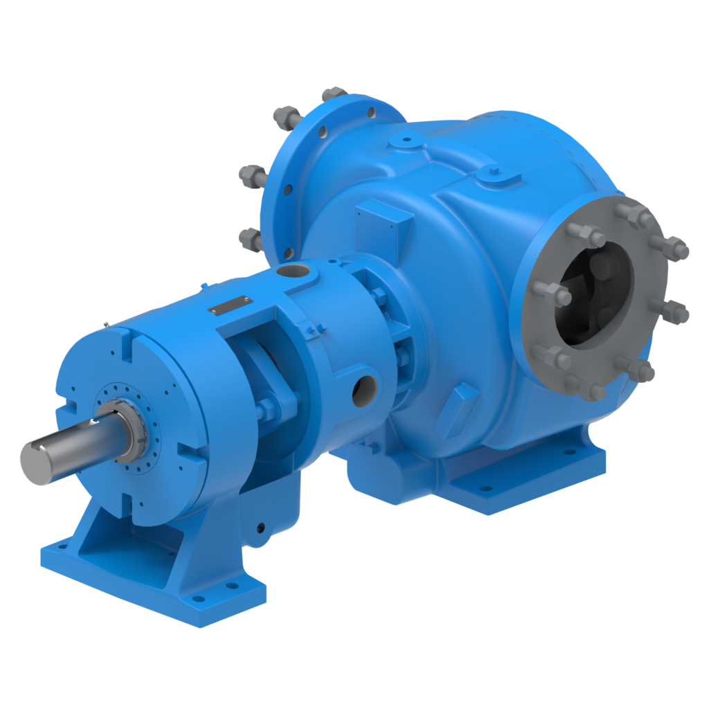 Viking Pump 323A Series internal gear pump in blue, showcasing its durable design suitable for high-temperature and industrial applications.