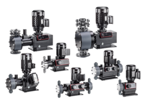 A variety of Grundfos mechanical dosing pumps, designed for accurate chemical dosing and reliable operation in industrial water treatment, chemical processing, and other fluid control applications.